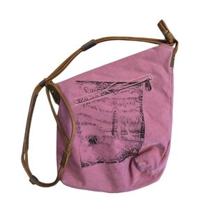 OSISI Canvas Leather Crossbody Bag Made Salt Spring Island BC Artisan Boho Bag